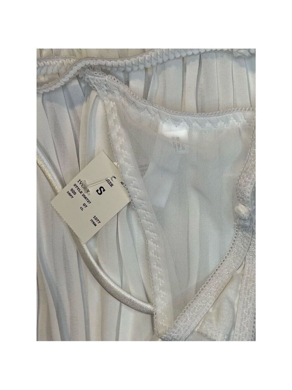 White mini spaghetti straps, panty, brand, new with tags, sexy Teddy nightie. Sz - Picture 8 of 16